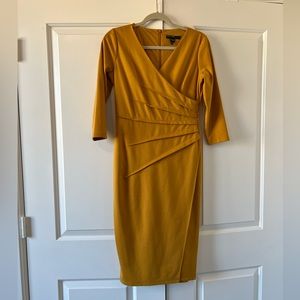 Maggie London Mustard Yellow Cocktail Dress - Size 2